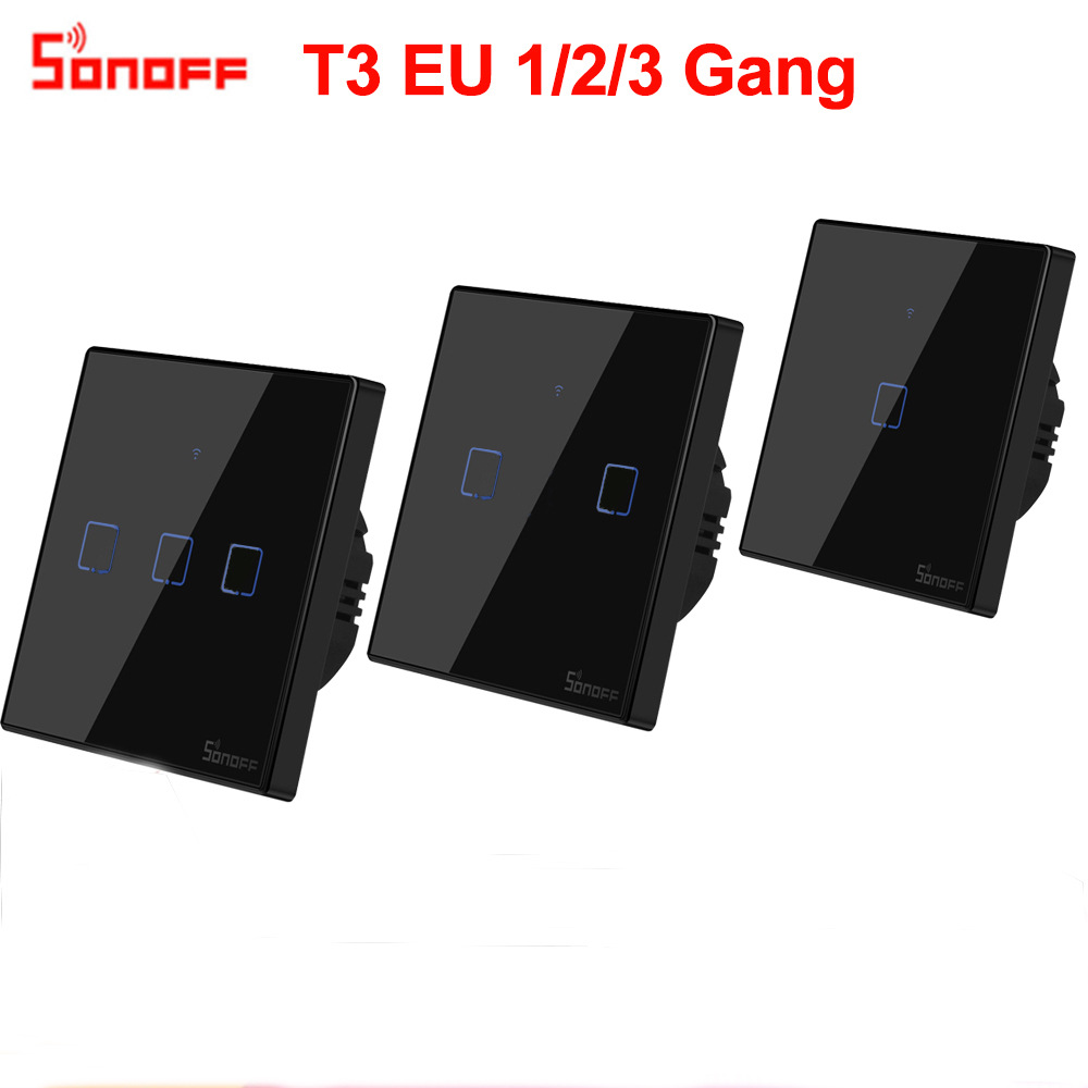 Sonoff T3 EU 1/2/3C Wifi智能触摸墙壁开关欧规智能家居定时开关