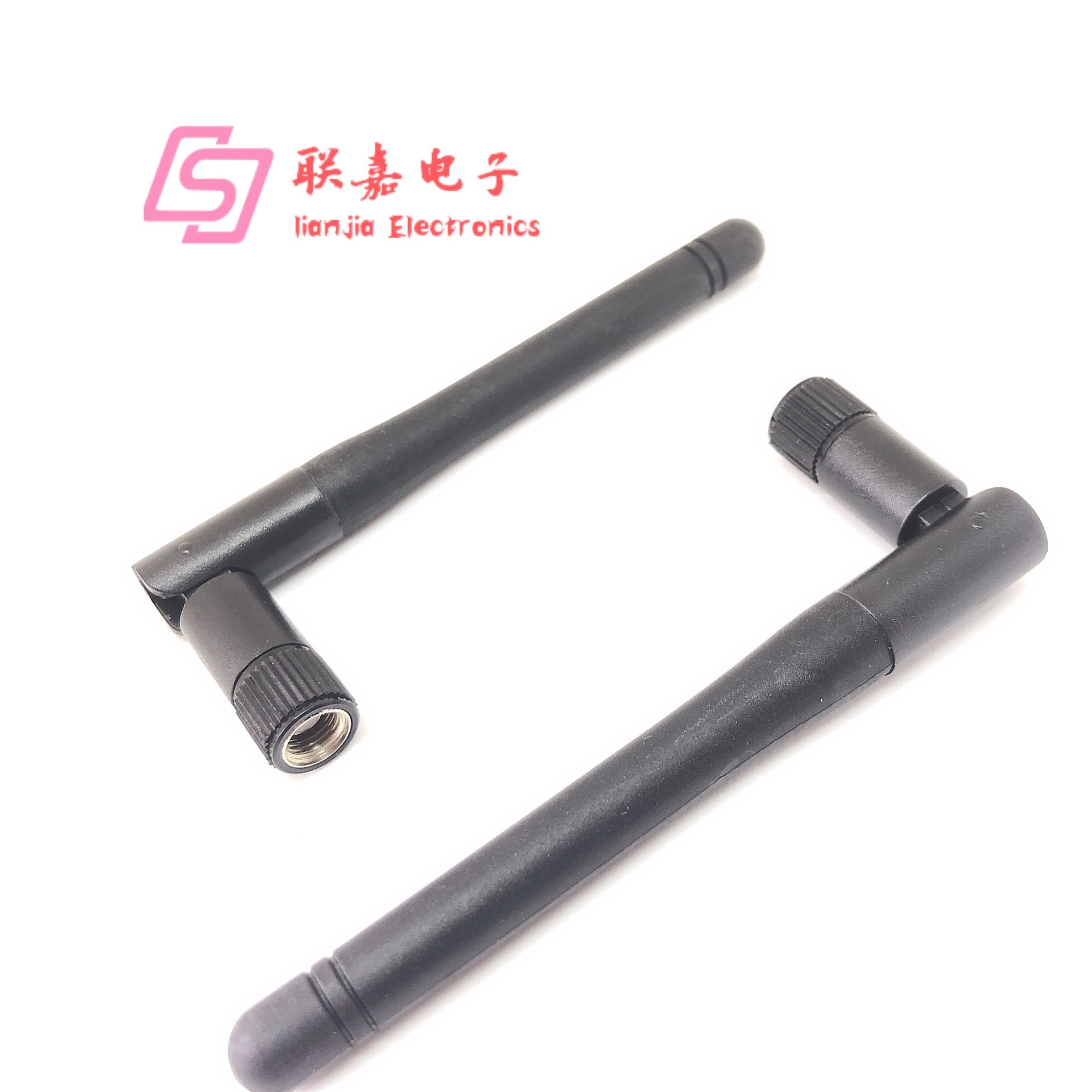 2.4G小折叠天线黑色 2DB高增益天线11CM SMA内螺内孔全向胶棒天线