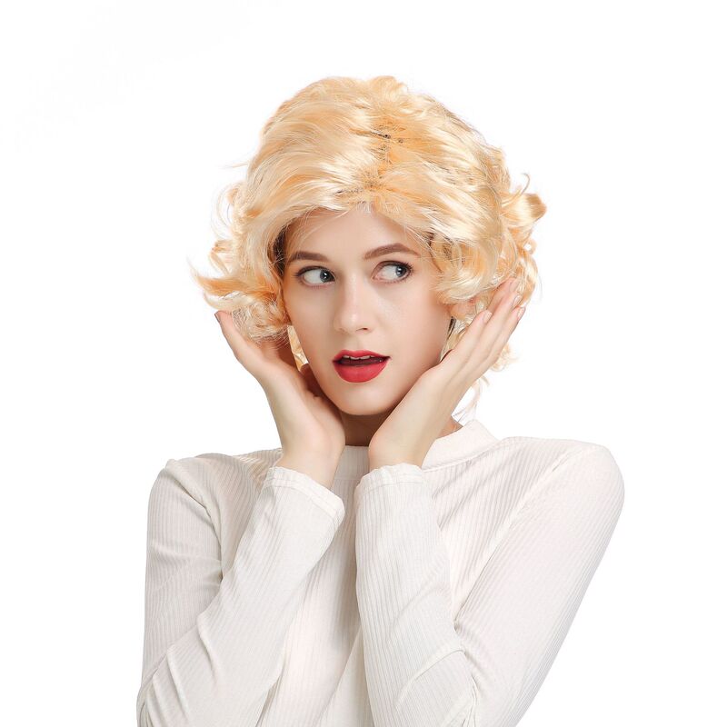 2020 factory direct golden European and American short curly wig girl Marilyn Monroe wig anime COS wholesale