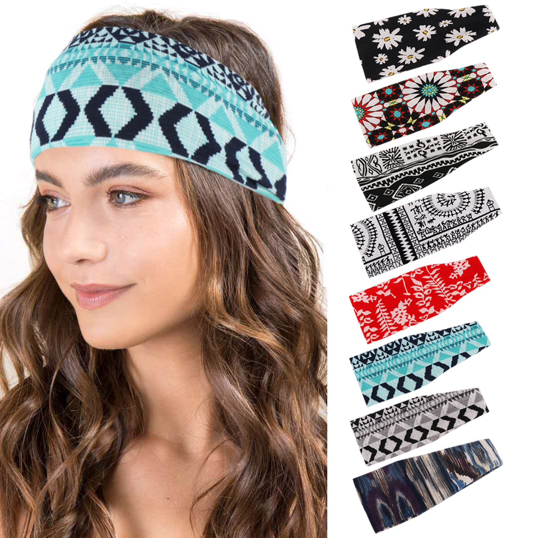 European and American Multicolor Striped Cotton Hair Band Headband Headband Headwear Soft Yoga Sport Elastic Headband Spot