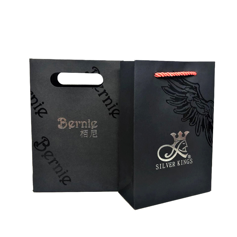 【厂家直销】厂家直销现货铜版纸卡纸珠宝包装带金色格纹纸袋