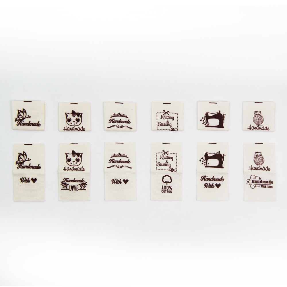 수제 의류 라벨 양면 만화 보석 라벨 만화 의류 칼라 라벨 의류 라벨 4x2cm