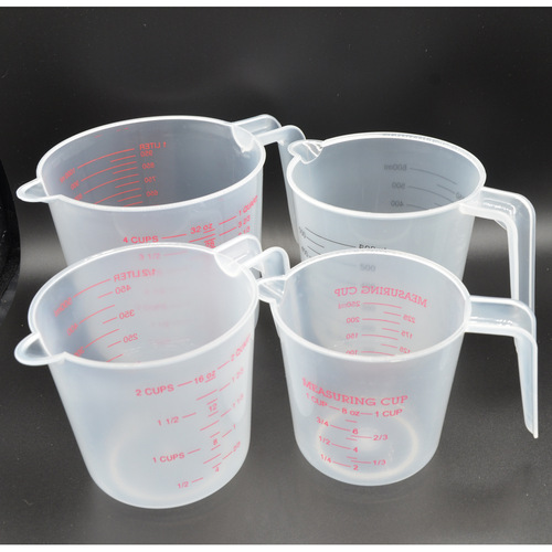 Home Plastic Measuring Cup Transparent Graduated Cup Size Measuring Cup Kitchen Baking Measurement Tool Set