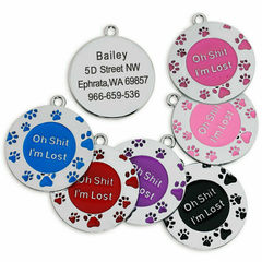 Amazon Pet Accessories Lost Pet Laser Engraved Identity Tag Zinc Alloy Fashion Dog Collar