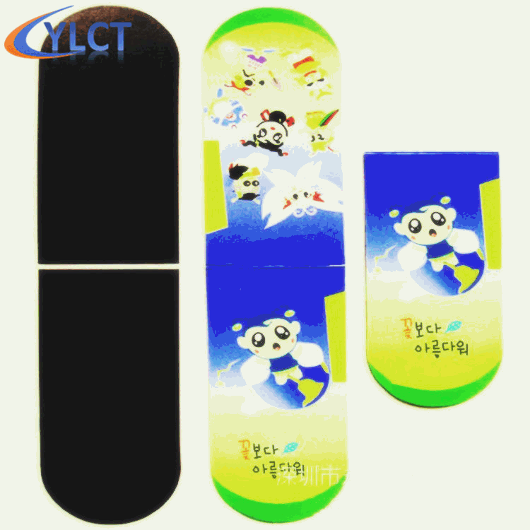 供应可爱卡通动物水果彩色磁性书签 磁铁夹子对吸磁铁片量大从优