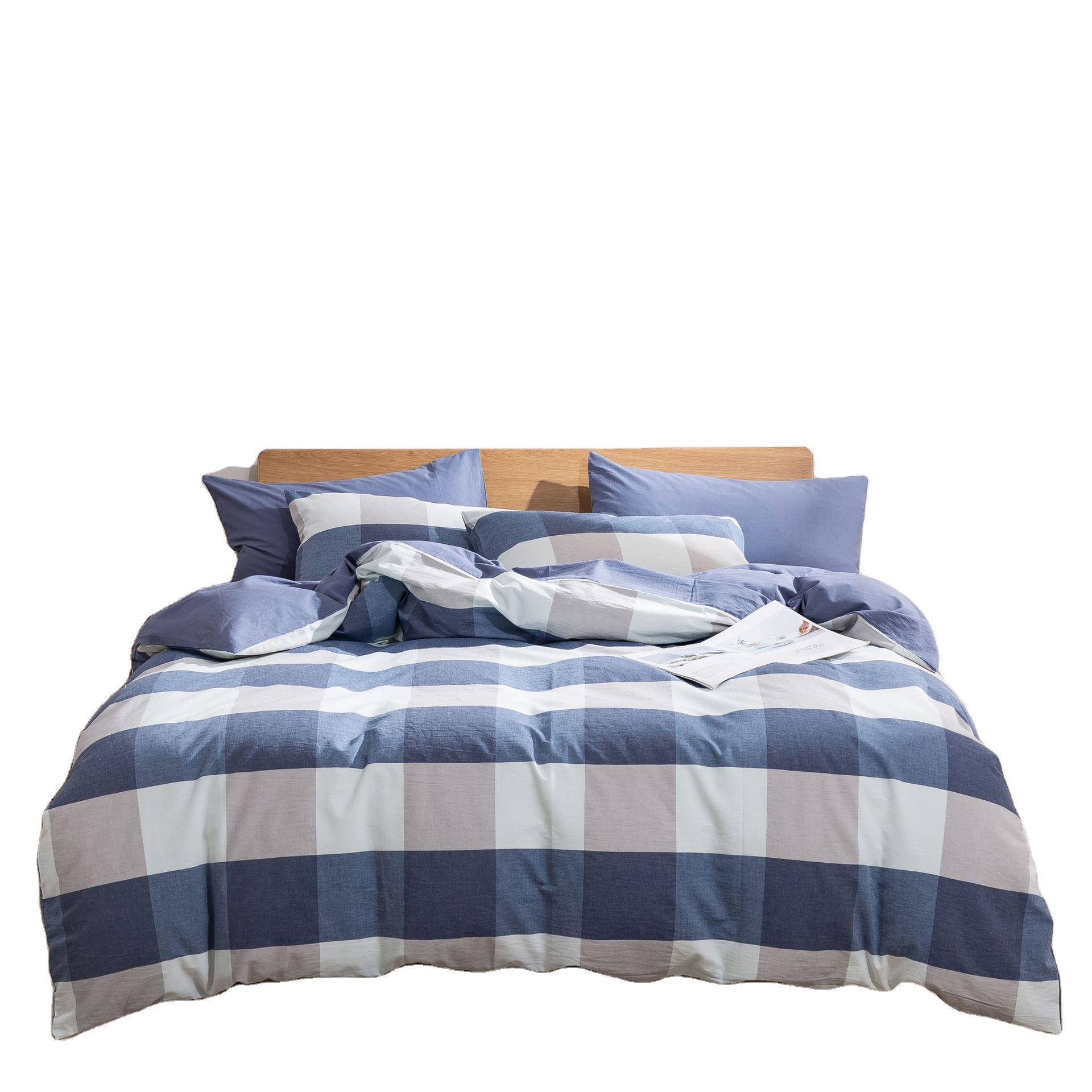 New Autumn And Winter Washed Four-piece Bedding Set, Home Textile Pure Cotton 1.5m Duvet Cover, Single Three-piece Set_voghion.com