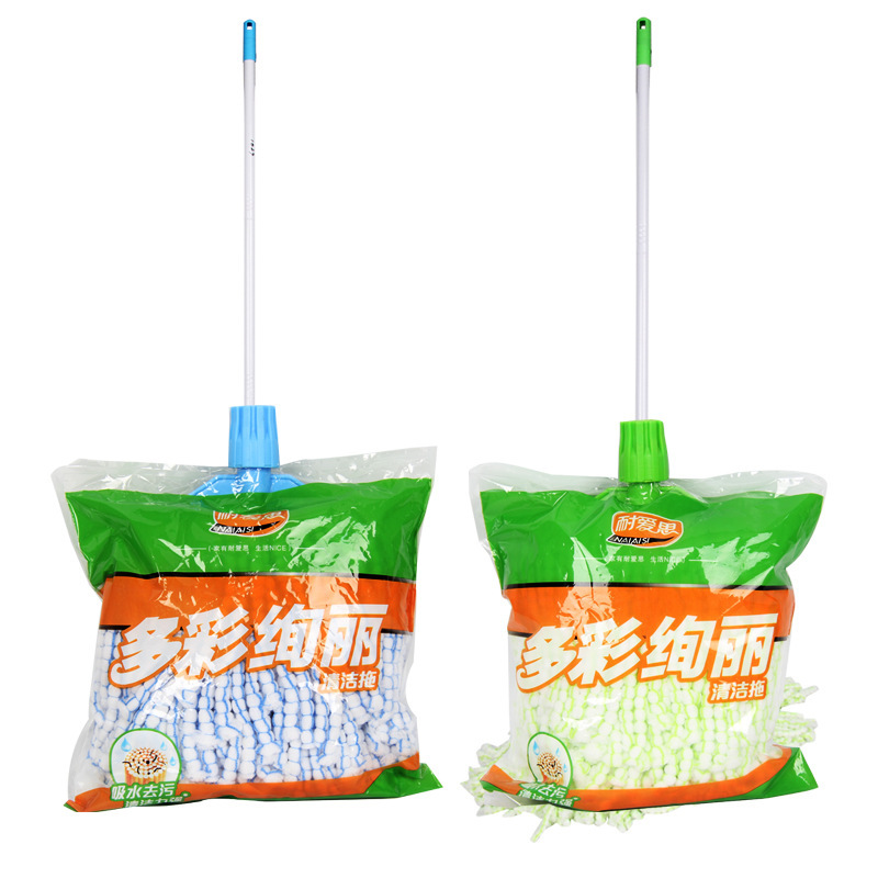 Auto-Twist MOP LÍNEA DE fregona hogar antiguo-Fashion fregona de piso a mano libre debe ser atascado rotación fregona