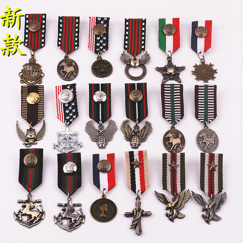韩版小饰品 海军风徽章英伦胸针男胸章胸花勋章复古别针