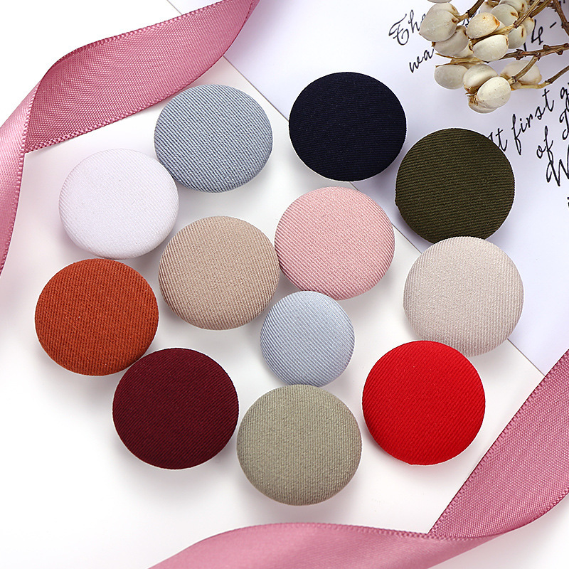 Colorful Bag Cloth Button All-match Round Cloth Button Shirt Coat Suit Jacket Dress Coat Windbreaker Button
