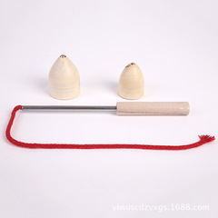 Children's Educational Wooden Top Toy 2-Pack Magnetic Base Wear-resistant Whip Top Fun Retro Top