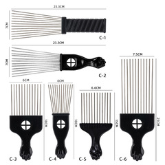 Play hairdressing steel needle comb oil head comb pointed tail comb big back head shape plastic comb hairdressing tool steel comb