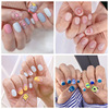 Cartoon matte nail stickers, waterproof fake nails for nails, new collection, with little bears