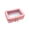 Transparent makeup box with zipper, cosmetic storage box, square soft heel, lipstick