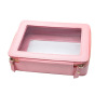 Transparent makeup box with zipper, cosmetic storage box, square soft heel, lipstick