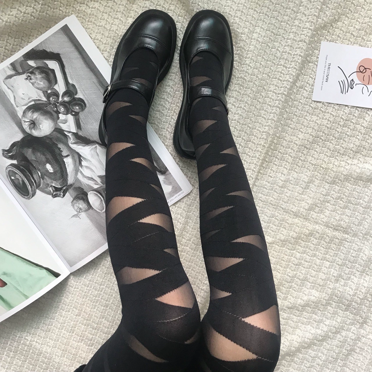 Japanese sexy belt, tights, velvet swan, white elastic bandage, socks, fitted