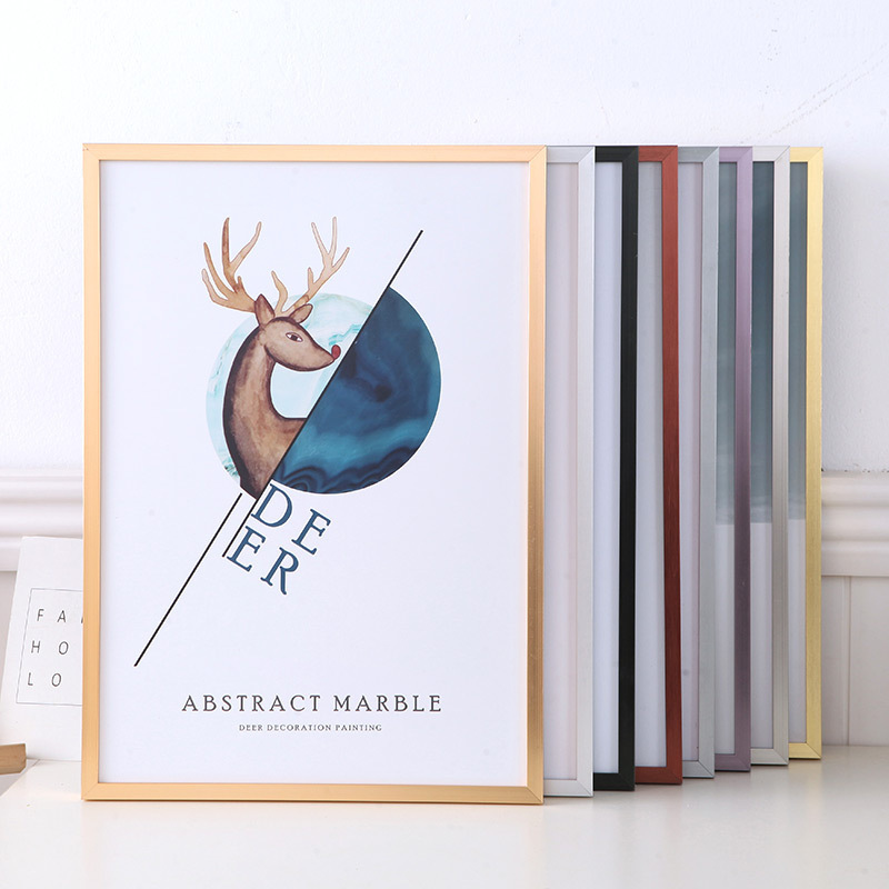 Aluminum Alloy Photo Frame, High-End Picture Frame Wholesale, Brushed Wall-Mounted Display Stand, Simple Advertising Frame, DIY Photo Printing Factory