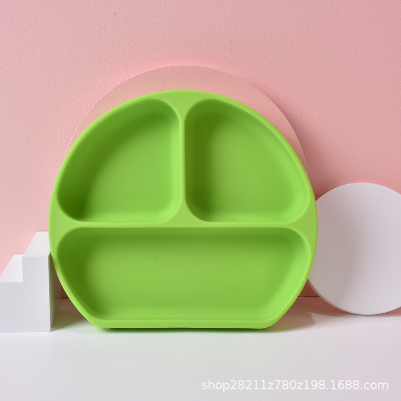 Placa de silicona para niños dibujos animados bebé compartimiento vajilla lechón alimentos complementarios suministros maternos e infantiles entrega al por mayor transfronteriza