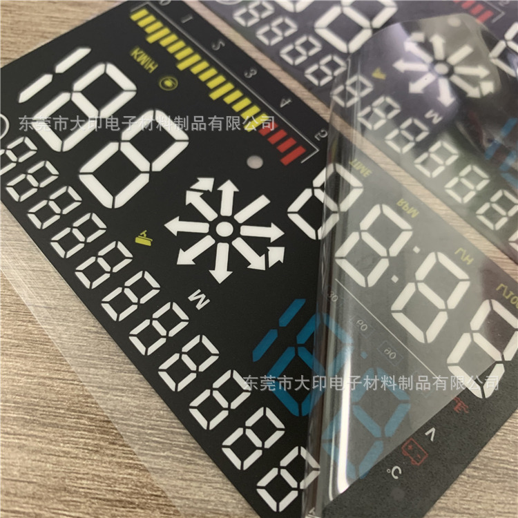 HUD抬头显示器面贴 丝印工艺PET均光膜 多色LED亮灯效果 带强粘胶