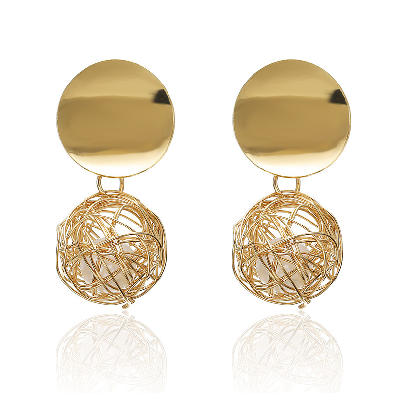Transfronterizo accesorios europeos y americanos retro popular pendientes geométricos pendientes redondos de metal traje de joyería al por mayor image 14