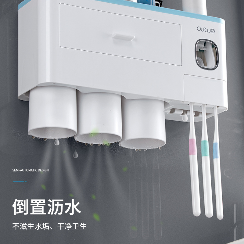 Cepillo de dientes titular cepillo de dientes taza enjuague bucal Copa montado en la pared baño ponche-libre montado en la pared pasta de dientes cepillo de dientes taza traje