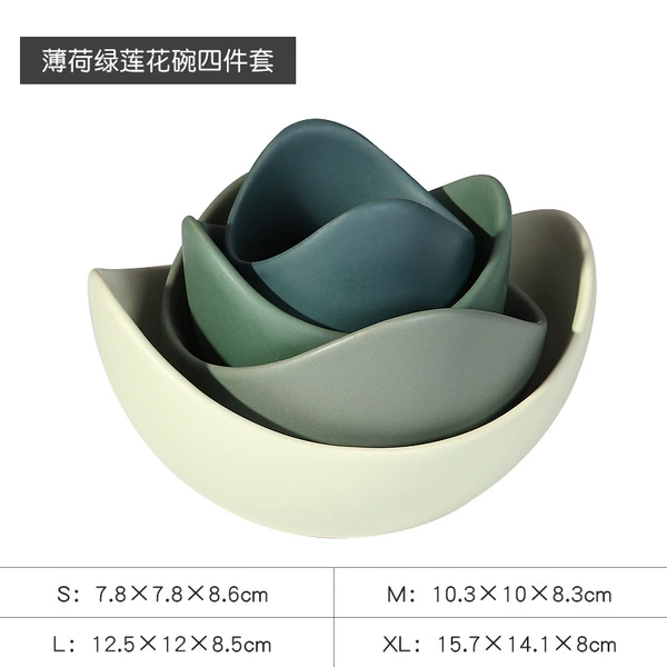 Mint green lotus bowl sleeve decorative bowl