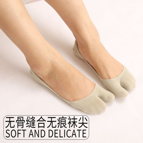 Shallow mouth two-toed socks toe socks split-toe socks women's socks two-toed socks women's boat socks summer thin breathable sweat-absorbent invisible socks
