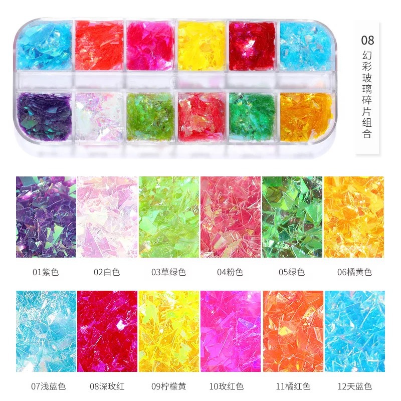 Transfronterizo japonés en línea celebridad ins estilo mezclado ultrafino fragmento de abulón Shell Perla remache manicura pieza de concha joyería