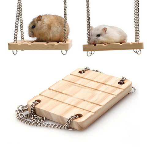 Manufacturer wholesale hamster wooden toys hamster supplies wooden swing hamster toy hamster springboard hamster swing