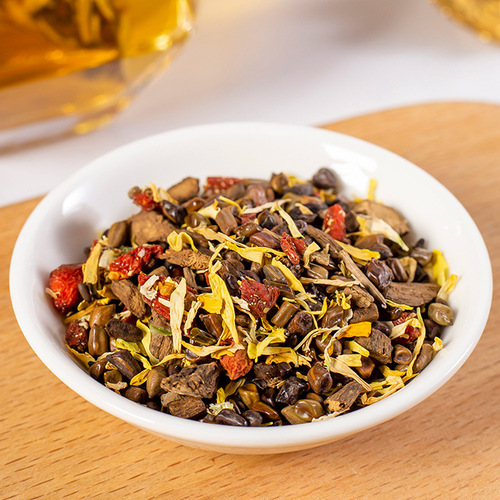 Meizhi chrysanthemum, cassia seed tea, wolfberry osmanthus late night tea, recovery tea, burdock root health tea processing