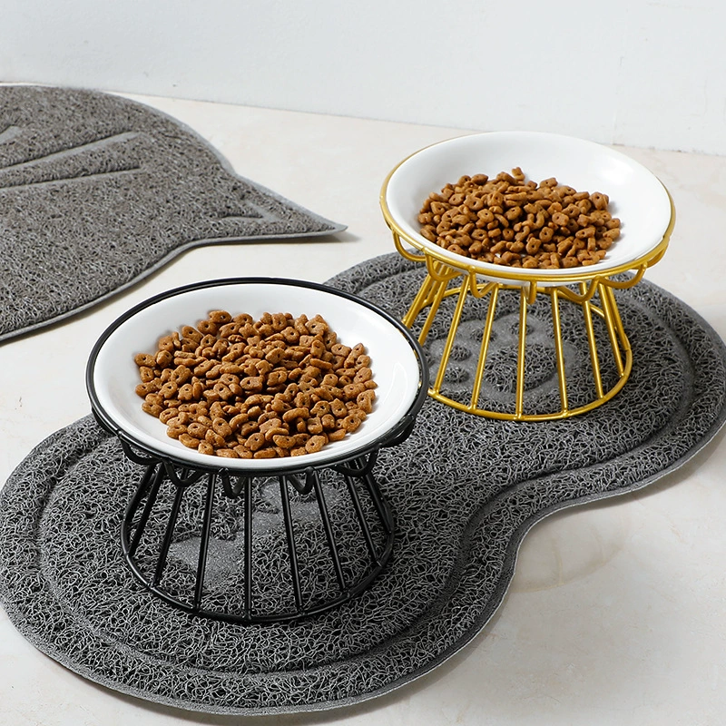 Керамическая миска для кошек Nordic с высоким поддоном, подогнанная под стойку, против опрокидывания и натяжения шеи, множество дизайнов