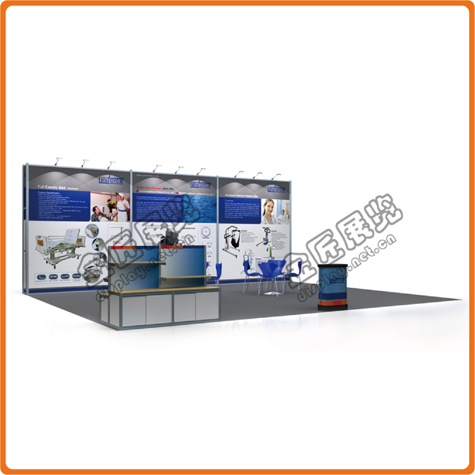 医药行业论坛背景墙 医疗用品论坛展架 展示柜广告牌