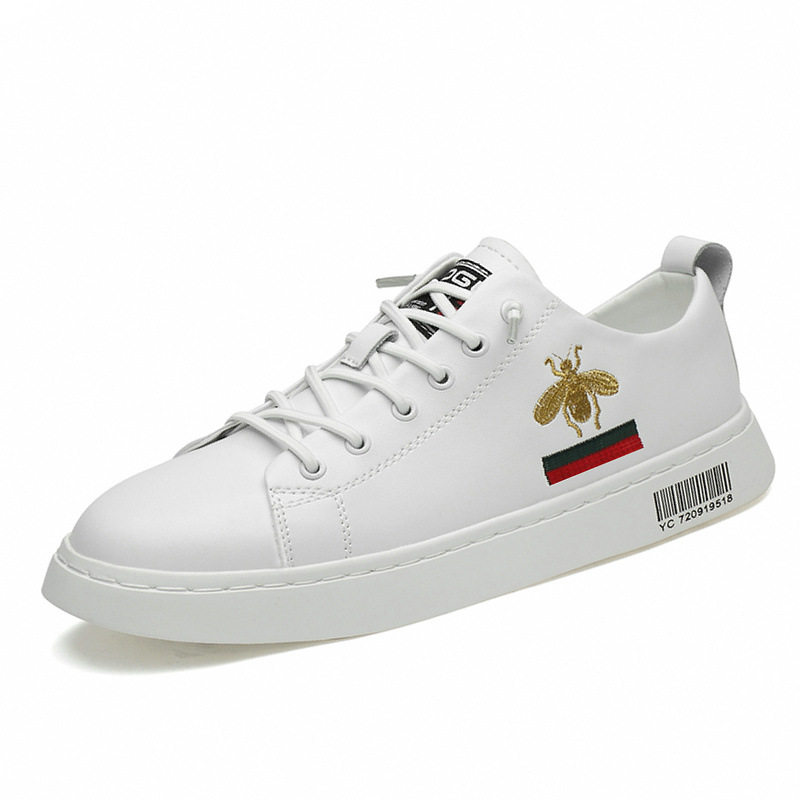 Giày sneaker nam da bò cổ thấp đế bệt, giày thể thao thoáng khí tăng chiều cao — S920 màu trắng, S920 đen