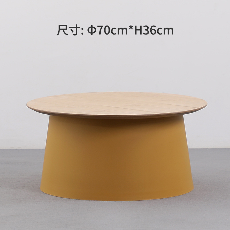 Nórdico de plástico redondo sala de estar mesa de café en casa pequeño apartamento pequeña mesa redonda sofá simple lado varios balcón simple Red