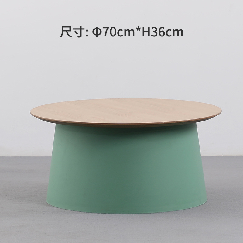 Nórdico de plástico redondo sala de estar mesa de café en casa pequeño apartamento pequeña mesa redonda sofá simple lado varios balcón simple Red