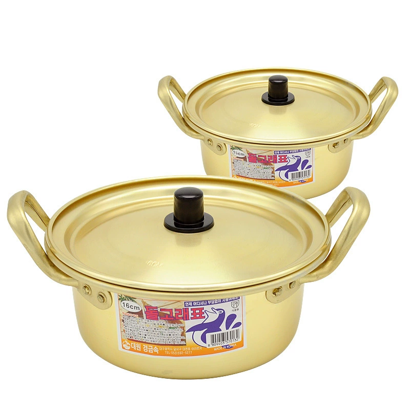 Korean yellow -aluminum pot ramen pot net red instant noodle noodle pot foam noodle cainal cooker Korean cooking pot wholesale