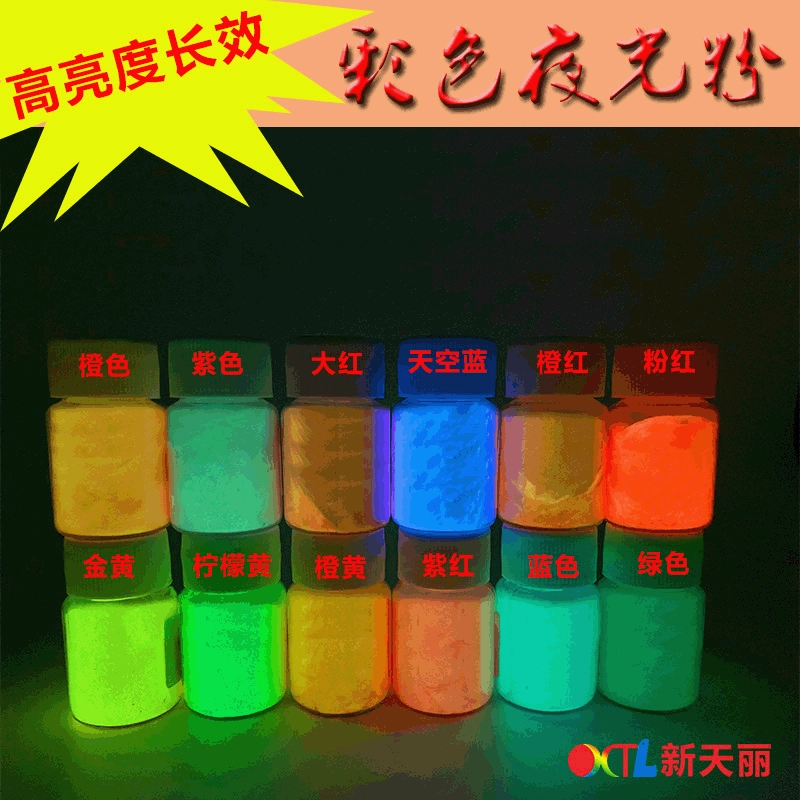 [Горячие продукты] Цветная светящаяся пудра для рукоделия 12 цветов Светящийся материал для дизайна ногтей Долгосрочное освещение 20 г в бутылках