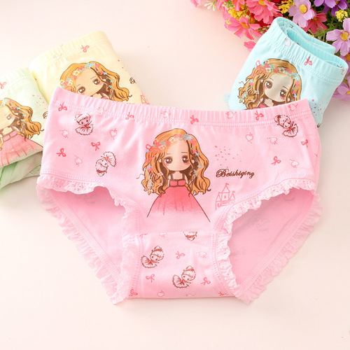 Children's underwear girls triangle cotton category A girls medium and large children's baby underwear girls boxer briefs wholesale