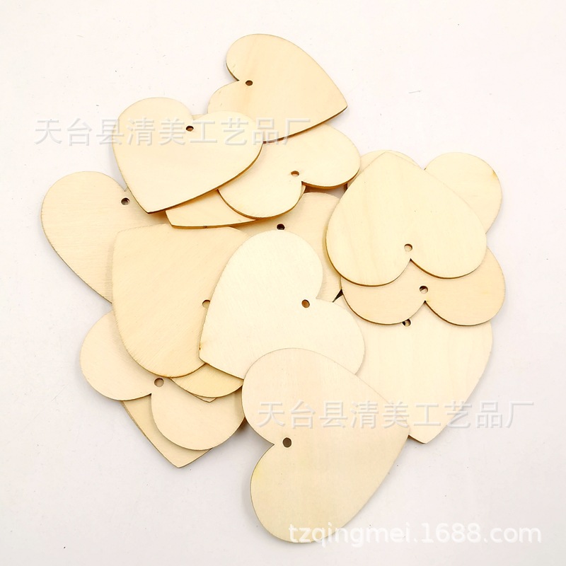 65*60mm con agujero melocotón corazón madera botón pieza a través de la cuerda agujero placa delgada melocotón corazón decoración 50 unidades un paquete
