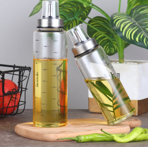 Home kitchen heat-resistant glass oil bottle, kitchen anti-leak seasoning bottle, stainless steel oil bottle, soy sauce vinegar bottle.