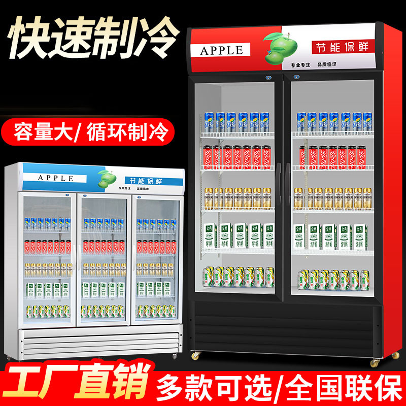 啤酒柜冷藏展示柜立式商用冰箱单门保鲜柜饭店超市冷柜双门 饮料
