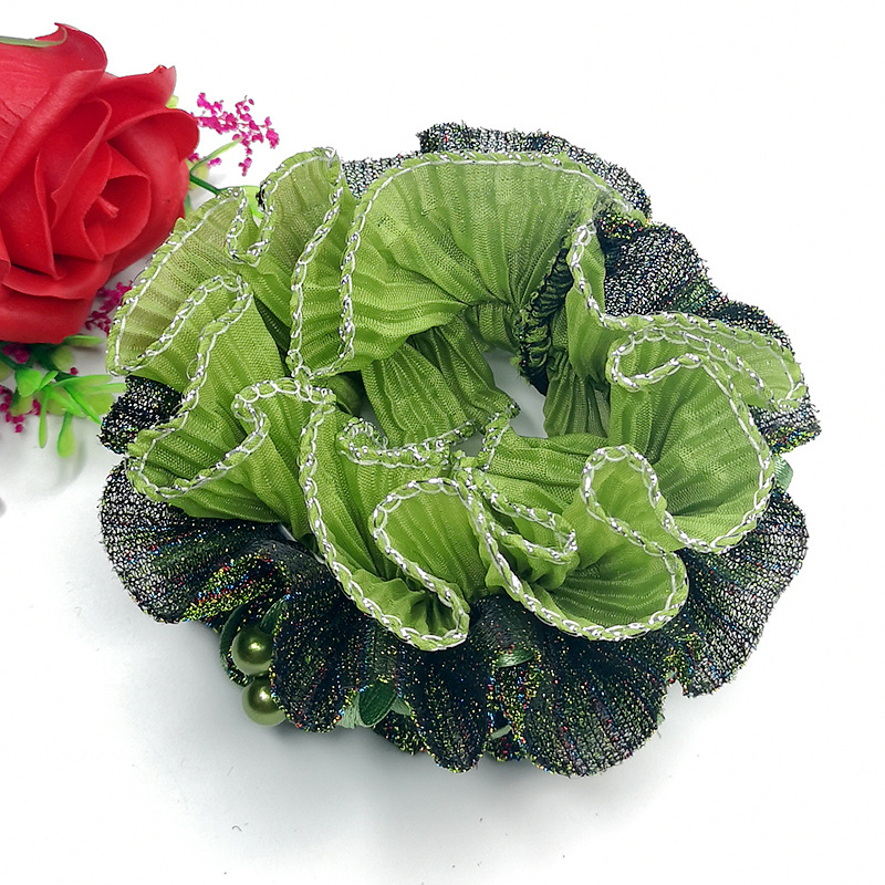 밝은 구슬 머리 녹색