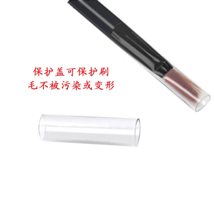 Small black lip gloss, brush, lipstick, lip care