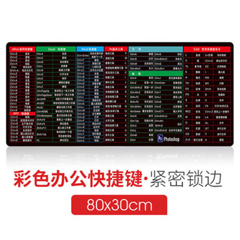 [Factory Direct Sales] Office Mouse Pad Shortcut Key Large Keyboard Pad Anti-Slip Desk Pad Girls Cartoon Computer Pad