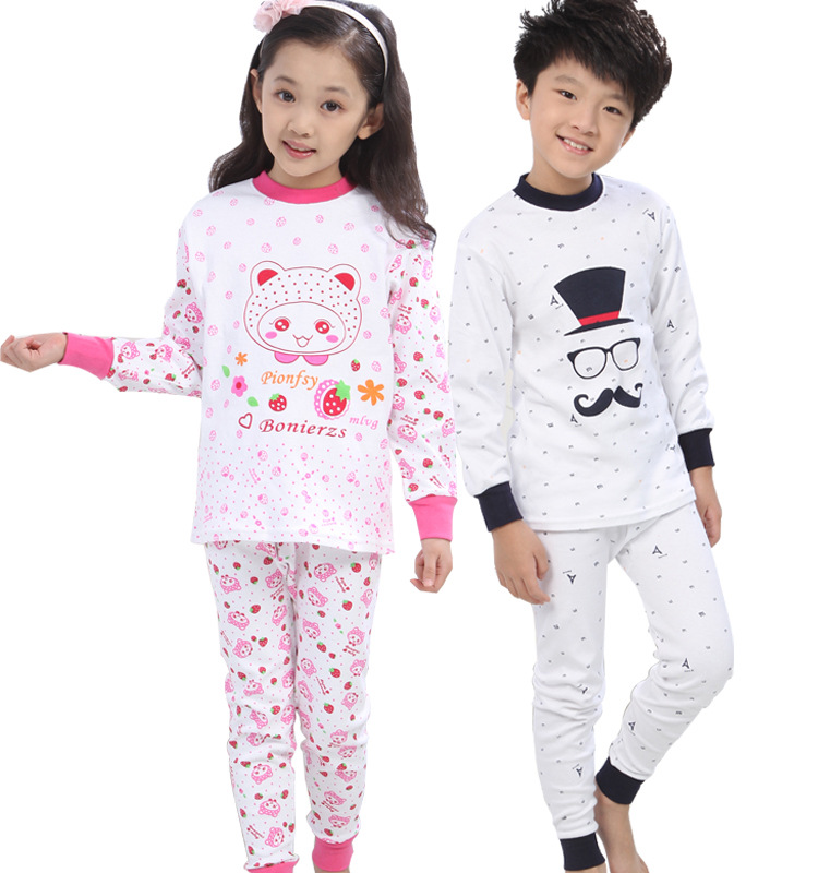 Arco Iris pluma invierno niños y niñas ropa de otoño pantalones largos ropa interior de algodón conjunto de ropa interior de algodón para niños