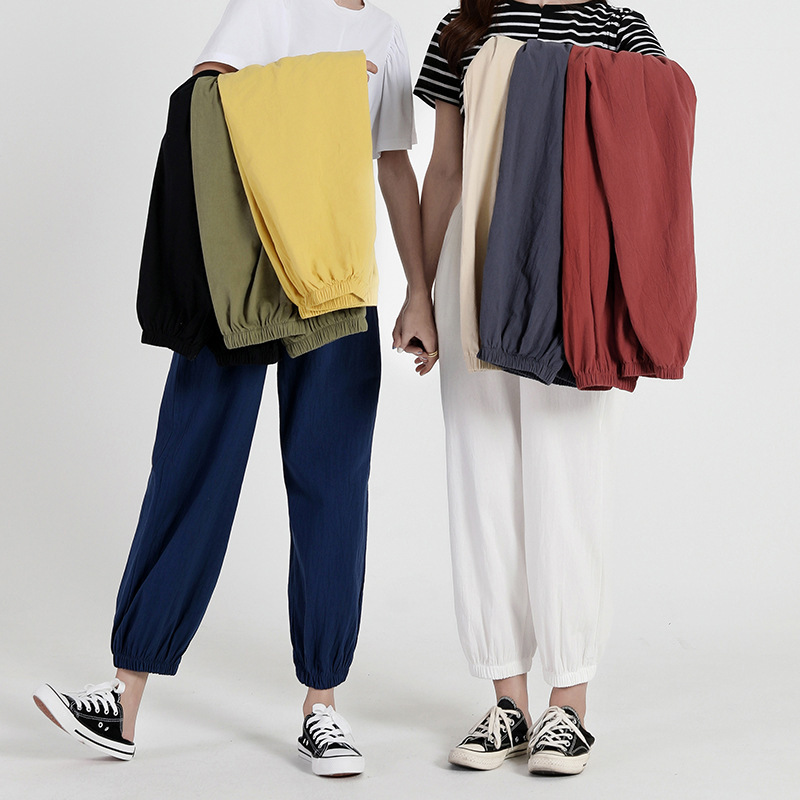 Summer New Cotton and Linen Bloomer Pants Women's Casual Sports Thin Carrot Loose Anti-mosquito Cropped Hallen Pants