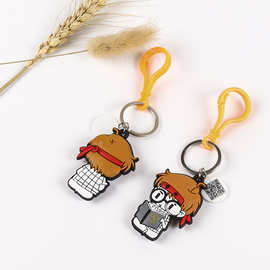创意卡通软胶钥匙扣环保橡胶钥匙挂件彩色图案广告钥匙圈挂件