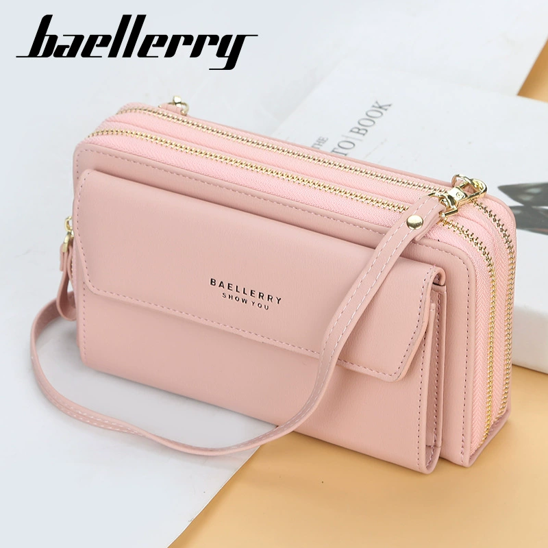 Длинный кошелек Baellerry с молнией, вместительный модный универсальный кошелек через плечо