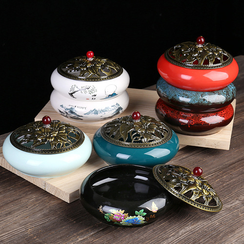 Celadon Large Mosquito Incense Stove Household Large Indoor Modern Creative Ceramic Disk Incense Sandalwood Mosquito Incense Box Manufacturer Wholesale