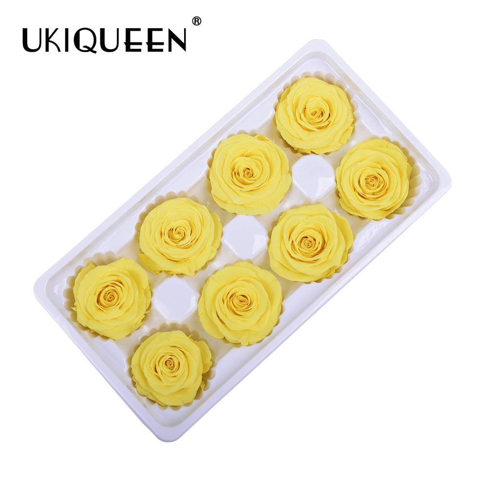 Naxi Queen flor eterna 4-5cm8 Paquete de un nivel Eternal Rose material Yunnan Kunming flores preservadas hecho a mano DIY