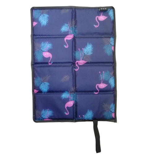 Cross-border thickened printed pearl cotton covered fabric 20% off folding seat cushion outdoor insulating cool, hot, dirty and moisture-proof portable seat cushion